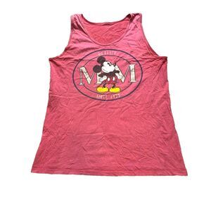 VTG Mickey Mouse Shirt Adult Extra Large‎ Faded Maroon Tank Muscle Disney Mens